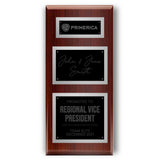 20x44 Modern Diamond Engraved Plaque on Cherry Board