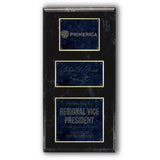 18x36 Modern Diamond Engraved Marble Plaque on Black Marble Board