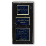 18x36 Classic Diamond Engraved Marble Plaque on Black Marble Board