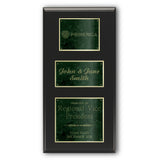 18x36 Classic Diamond Engraved Marble Plaque on Black Matte Board