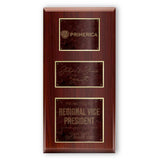 18x36 Modern Diamond Engraved Marble Plaque on Cherry Board