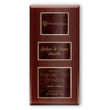 18x36 Classic Diamond Engraved Marble Plaque on Cherry Board