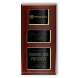 18x36 Modern Diamond Engraved Plaque on Cherry Board