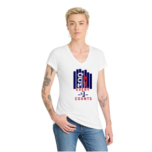 The Spartan Hierarchy Every 1 Counts Ladies' V-Neck Tee White