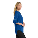 Fontana Financial 3/4 Sleeve Tunic Blouse Blue