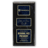 18x36 Modern Laser Engraved Marble Plaque on Black Marble Board