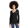 O'Brien's Mission Team District Women's V-Neck Long Sleeve Tee Black