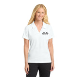 The Pacesetters Ladies' Dri-Mesh V-Neck Polo White