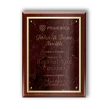 Classic Diamond Engraved Marble Plaque on Cherry Board