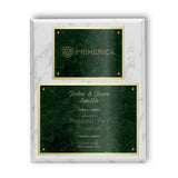 Classic Diamond Engraved Marble Plaque on White Marble Board