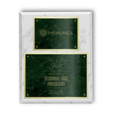 Modern Diamond Engraved Marble Plaque on White Marble Board