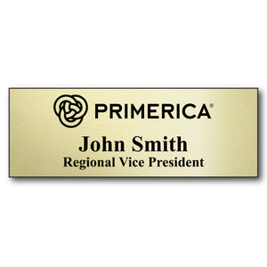 Classic Gold Name Badge with Black Logo