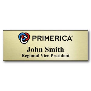 Classic Gold Name Badge with Color Logo