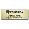 Modern Gold Name Badge with Color Logo